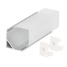 Kit perfil aluminio traslúcido esquinero recto 2M para tiras LED hasta 10mm