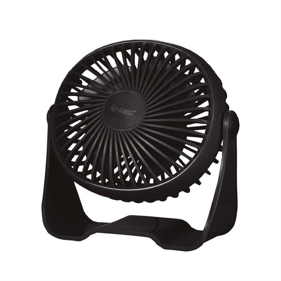 Mini ventilador sobremesa USB Alua Ø15cm 3W Negro