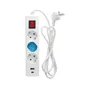 Base múltiple 3T + USB C + A con interruptor (3x1.5mm) 1,4M Blanca