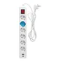 Base múltiple 6T + USB C + A con interruptor (3x1.5mm) 1,4M Blanca