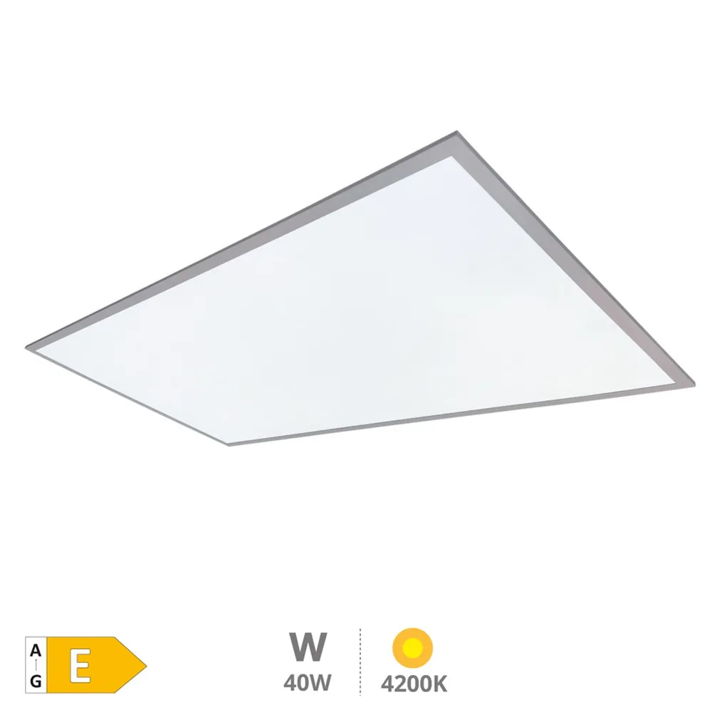 Panel empotrable LED rectangular Luena 119,5x29,5cm 40W 4200K Níquel