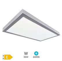 Panel superficie LED rectangular Kisongo 90x30cm 36W 6000K Níquel
