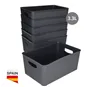 Cesto organizador plástico 3,3L Gris - 6u retráctil