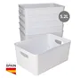 Cesto organizador plástico 5,2L Blanco - 6u retráctil