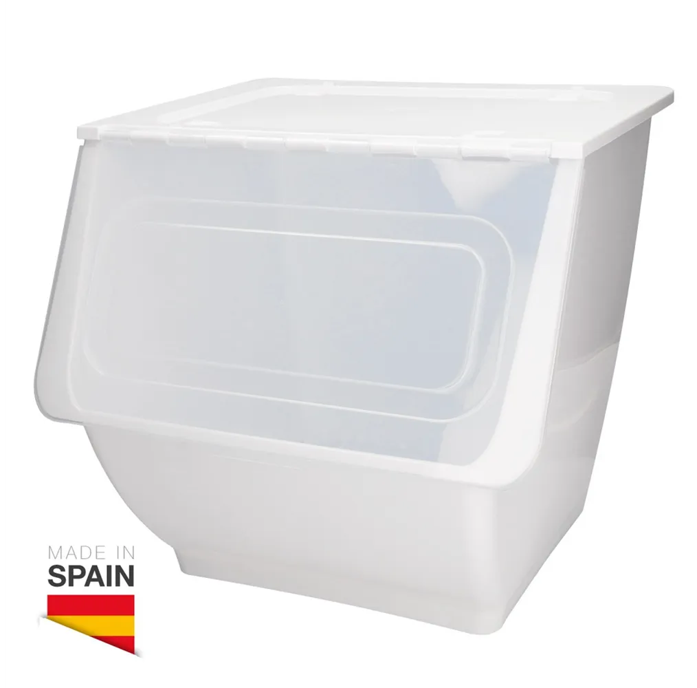 Contenedor apilable con ruedas 36L Blanco