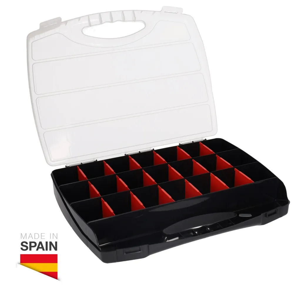 Caja organizadora de herramientas con 22 compartimentos