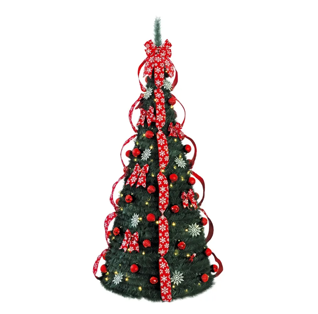 Árbol de navidad plegable decorado con luces Niah 1,8M