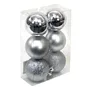 Pack 6 bolas de navidad 8cm Plateado