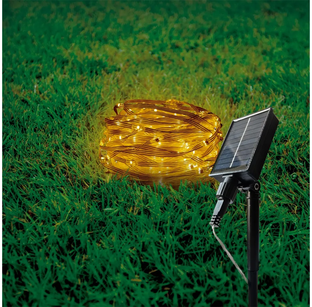 Guirnalda LED solar 10M 8 funciones Luz fría