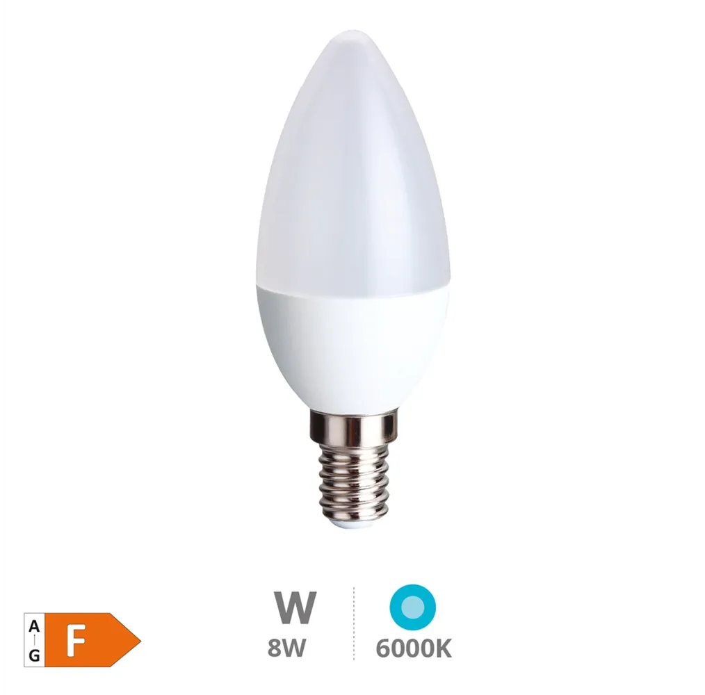 Bombilla LED vela 8W E14 6000K - Libertina