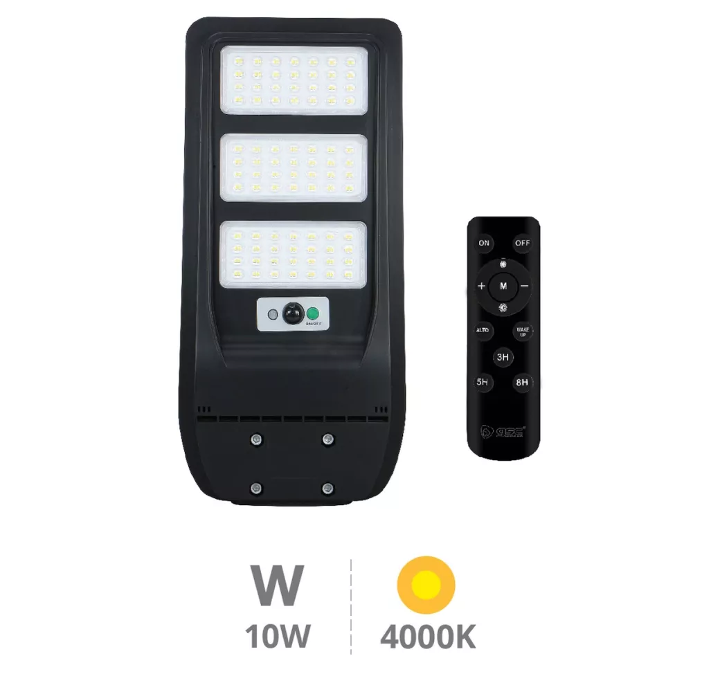 Farola solar LED Buat 14W 4000K con sensores de movimiento y crepuscular, IP65