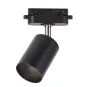 Foco de carril monofásico GU10 negro orientable para interiores