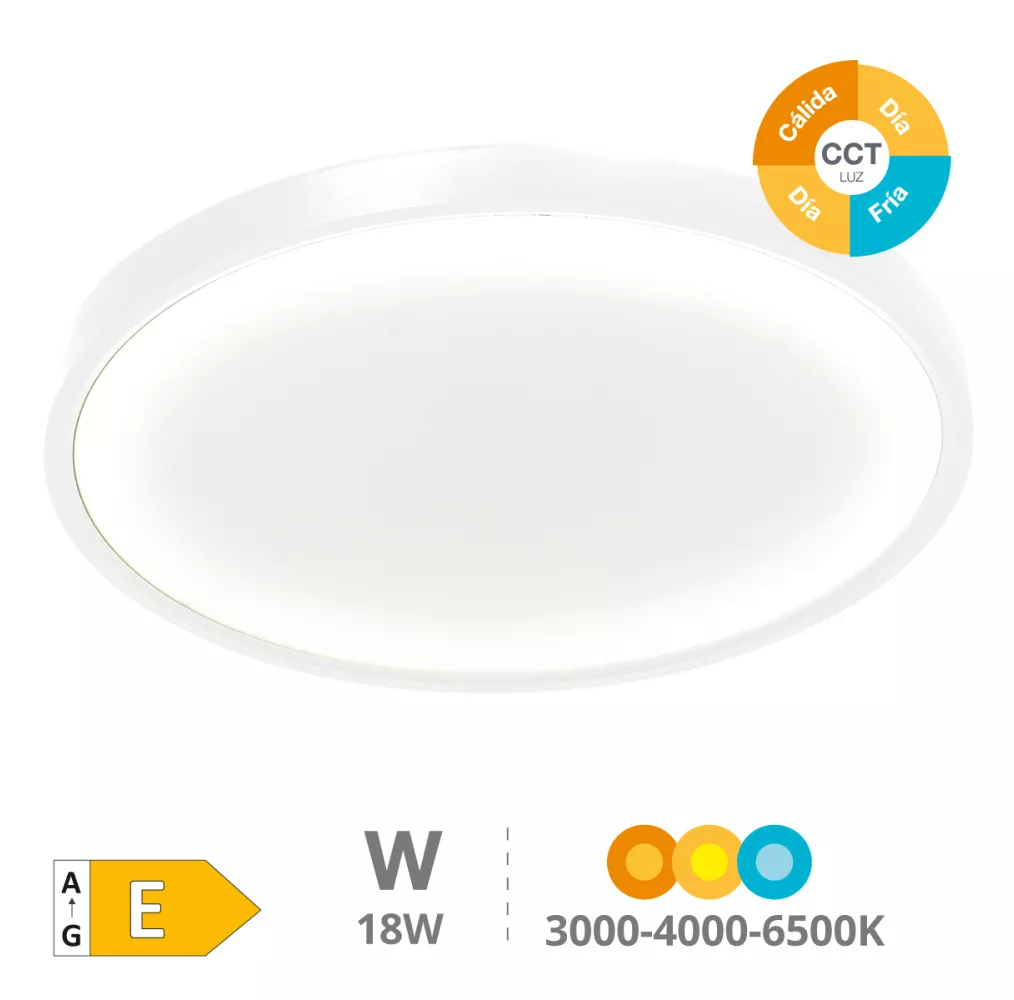 Plafón de techo LED Belair 18W con temperatura de color ajustable