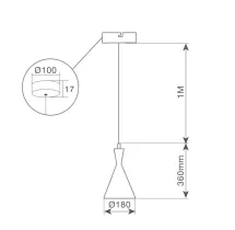 Lámpara de techo colgante Serie Ekiti E27 Ø180mm Blanco