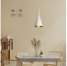Lámpara de techo colgante Serie Ekiti E27 Ø180mm Blanco