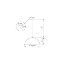 Lámpara colgante Serie Abala E27 Ø400mm Verde menta