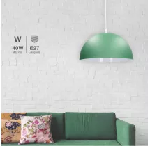 Lámpara colgante Serie Abala E27 Ø300mm Verde menta