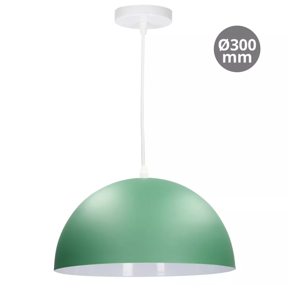 Lámpara colgante Serie Abala E27 Ø300mm Verde menta