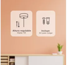Lámpara de techo colgante Serie Dianza E27 Ø270mm Blanco