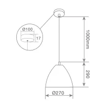 Lámpara de techo colgante Serie Dianza E27 Ø270mm Blanco
