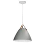 Lámpara colgante Serie Dianza E27 Ø270mm Gris con detalles en cuero