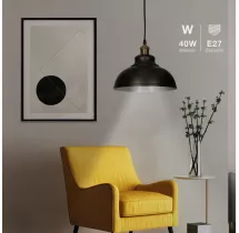Lámpara de techo colgante Serie Akure E27 Ø290mm Negro