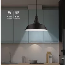Lámpara de techo colgante Kayes E27 Ø360mm Negro