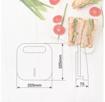Sandwichera Doble Haida 750W