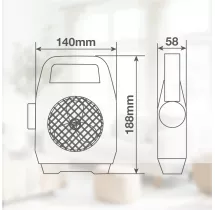 Ventilador de camping Stawell con linterna LED 180lm
