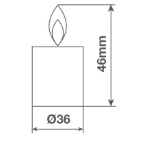 Pack 6 velas decorativas LED de Ø36x46 mm con efecto llama