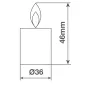 Pack 6 velas decorativas LED de Ø36x46 mm con efecto llama