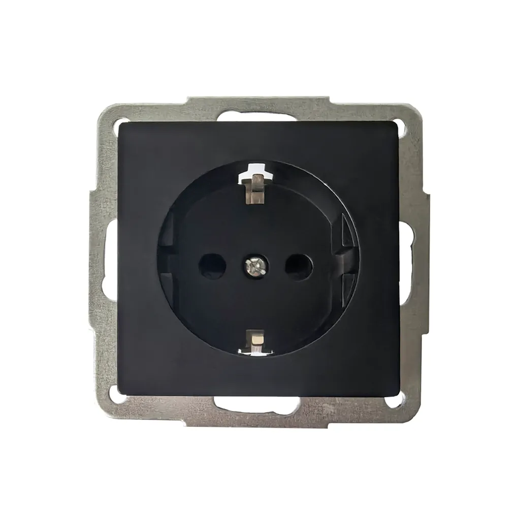 Base enchufe sucko empotrable Gamma Negro 