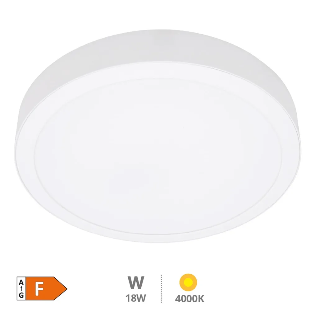 Downlight superficie LED redondo Bogur 18W 4000K Blanco