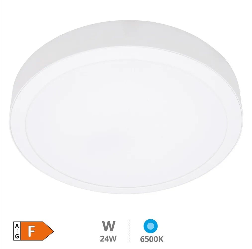 Downlight superficie LED redondo Bogur 24W 6500K Blanco