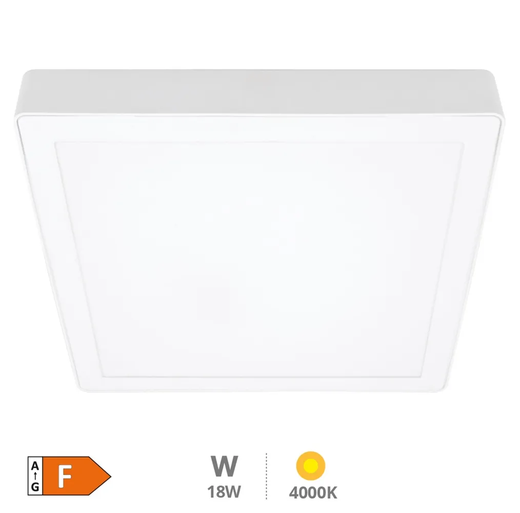Downlight superficie LED cuadrado Vasan 18W 4000K Blanco