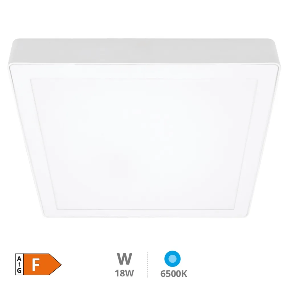 Downlight superficie LED cuadrado Vasan 18W 6500K Blanco