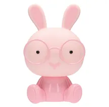 Luz de noche infantil LED Conejito 5W RGB + luz día con altavoz y batería Rosa 