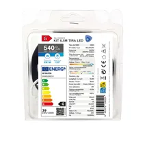 Kit 6,5M Tira de LED 6W/M IP20 6000K-6500K preparado