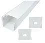 Kit perfil aluminio traslúcido superficie 2M para tiras LED 230V hasta 23mm 