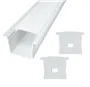 Kit perfil aluminio traslúcido empotrable 2M para tiras LED 230V hasta 23mm 
