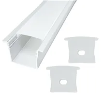 Kit perfil aluminio traslúcido empotrable 2M para tiras LED 230V hasta 23mm 