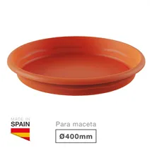 Plato para maceta redonda Terra Ø400mm Marrón