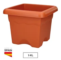Maceta cuadrada Terra 330mm Marrón