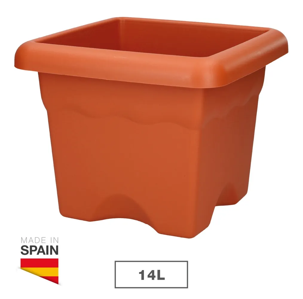 Maceta cuadrada Terra 330mm Marrón