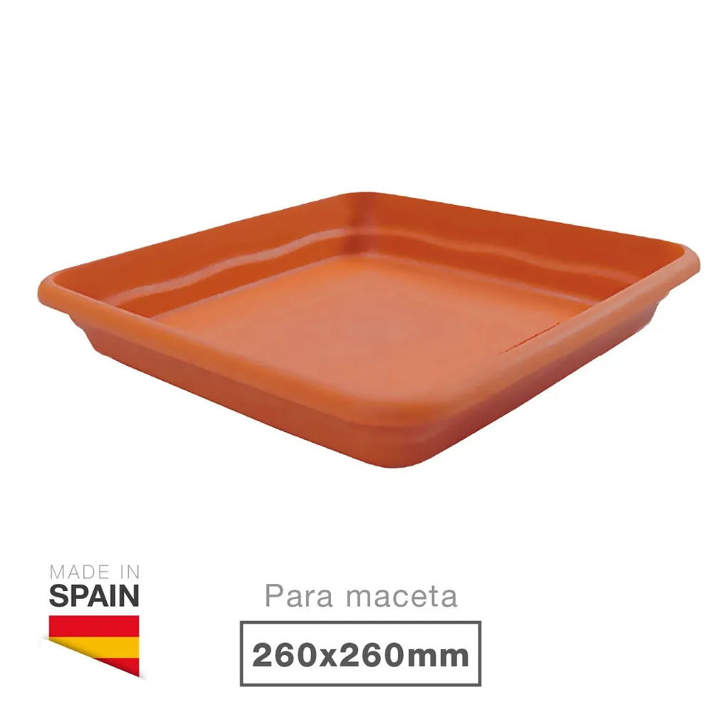 Plato para maceta cuadrada Terra 260mm Marrón