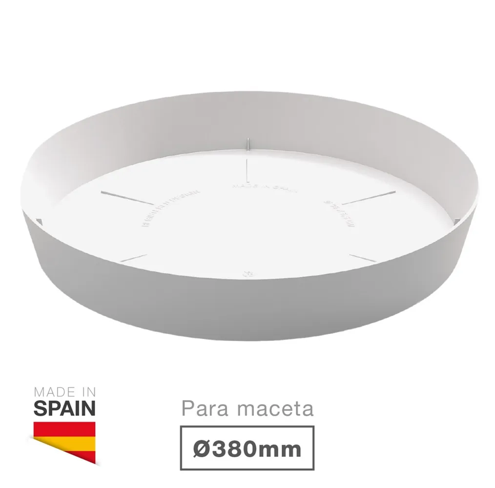 Plato para cuenco y maceta Tes y Doric Ø380mm Blanco