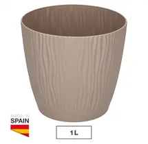 Maceta Oasis con plato integrado Ø130mm Beige