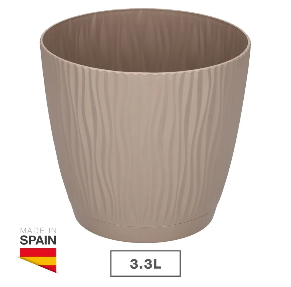 Maceta Oasis con plato integrado Ø190mm Beige