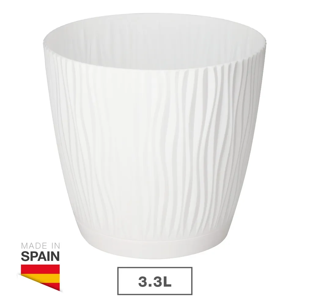 Maceta Oasis con plato integrado Ø190mm Blanco