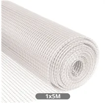 Malla plástico 10x10mm 1x5M Blanco